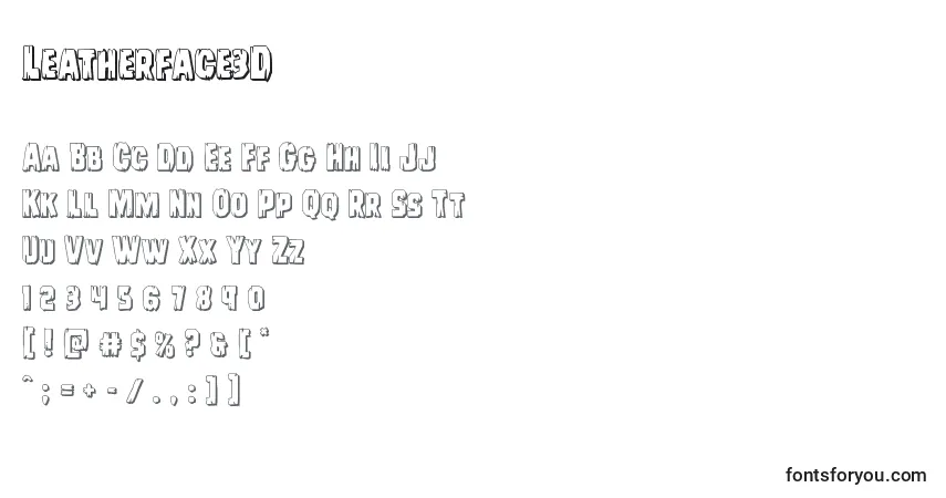 A fonte Leatherface3D – alfabeto, números, caracteres especiais