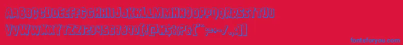 Leatherface3D Font – Blue Fonts on Red Background