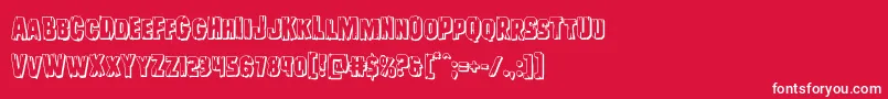 Leatherface3D Font – White Fonts on Red Background