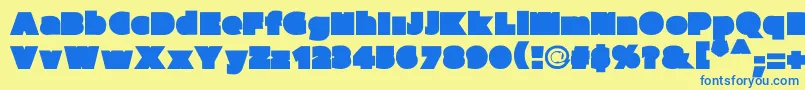 Шрифт Parafuseultrablack – синие шрифты на жёлтом фоне