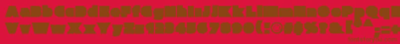 Parafuseultrablack-Schriftart – Braune Schriften auf rotem Hintergrund