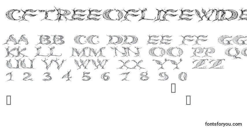 Czcionka CftreeoflifeWide – alfabet, cyfry, specjalne znaki