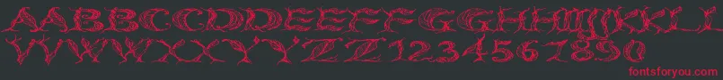 CftreeoflifeWide Font – Red Fonts on Black Background