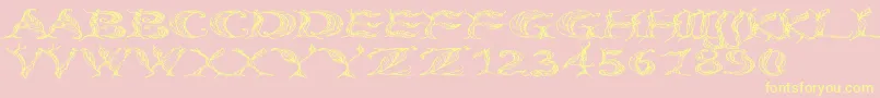 CftreeoflifeWide Font – Yellow Fonts on Pink Background