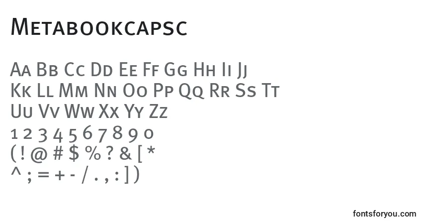 A fonte Metabookcapsc – alfabeto, números, caracteres especiais