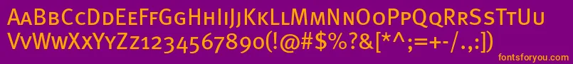 Metabookcapsc Font – Orange Fonts on Purple Background