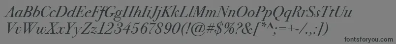 BodoniSeventytwoItcBookItalic Font – Black Fonts on Gray Background