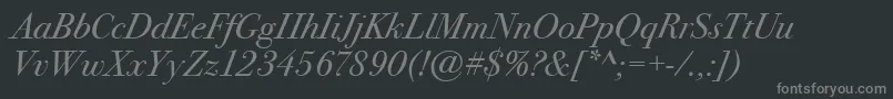 BodoniSeventytwoItcBookItalic Font – Gray Fonts on Black Background