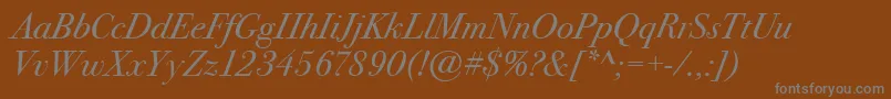 BodoniSeventytwoItcBookItalic Font – Gray Fonts on Brown Background