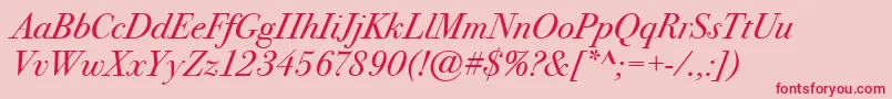 fuente BodoniSeventytwoItcBookItalic – Fuentes Rojas Sobre Fondo Rosa