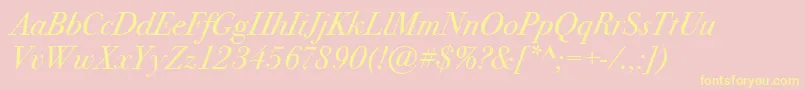 BodoniSeventytwoItcBookItalic Font – Yellow Fonts on Pink Background