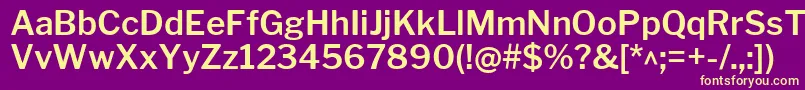 フォントLibrefranklinSemibold – 紫の背景に黄色のフォント