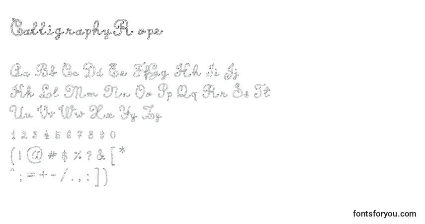 Schriftart CalligraphyRope – Alphabet, Zahlen, spezielle Symbole