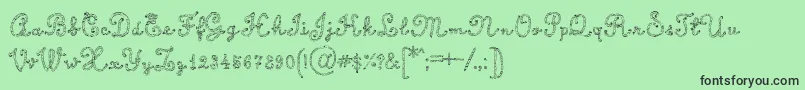 fuente CalligraphyRope – Fuentes Negras Sobre Fondo Verde