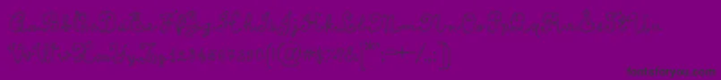 Fonte CalligraphyRope – fontes pretas em um fundo violeta