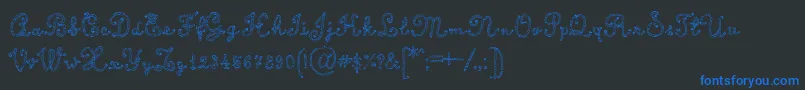 CalligraphyRope Font – Blue Fonts on Black Background
