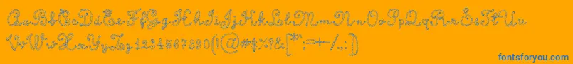 CalligraphyRope Font – Blue Fonts on Orange Background