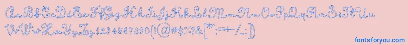 CalligraphyRope Font – Blue Fonts on Pink Background