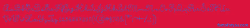 CalligraphyRope Font – Blue Fonts on Red Background