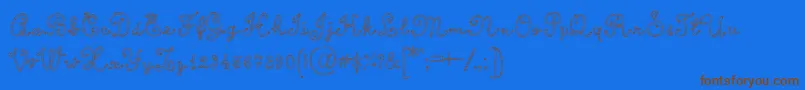 Шрифт CalligraphyRope – коричневые шрифты на синем фоне