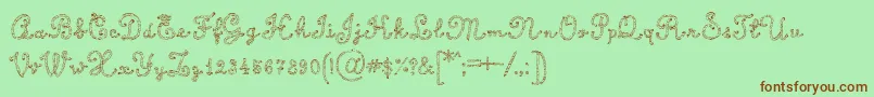 CalligraphyRope Font – Brown Fonts on Green Background