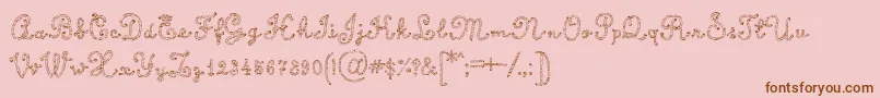 CalligraphyRope Font – Brown Fonts on Pink Background