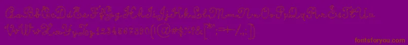 Fonte CalligraphyRope – fontes marrons em um fundo roxo