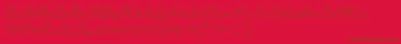 CalligraphyRope Font – Brown Fonts on Red Background