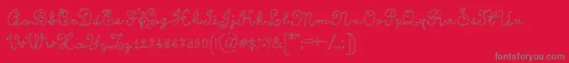 CalligraphyRope-Schriftart – Graue Schriften auf rotem Hintergrund
