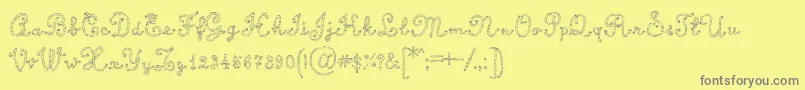 CalligraphyRope Font – Gray Fonts on Yellow Background