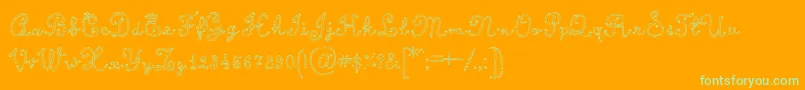 CalligraphyRope Font – Green Fonts on Orange Background