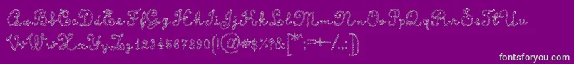 Czcionka CalligraphyRope – zielone czcionki na fioletowym tle