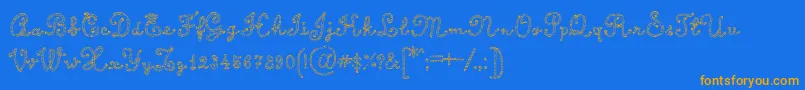 CalligraphyRope-fontti – oranssit fontit sinisellä taustalla
