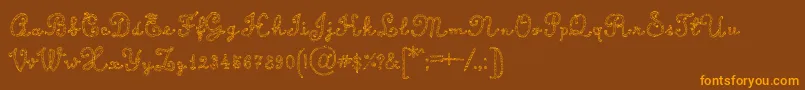 CalligraphyRope Font – Orange Fonts on Brown Background