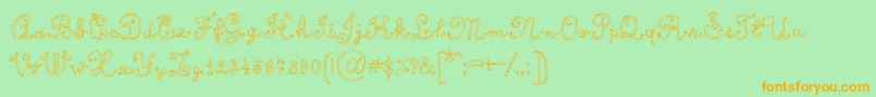 CalligraphyRope Font – Orange Fonts on Green Background