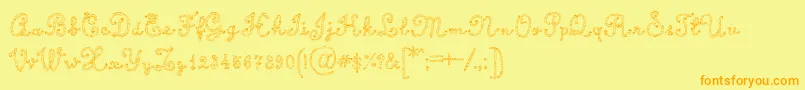 CalligraphyRope Font – Orange Fonts on Yellow Background