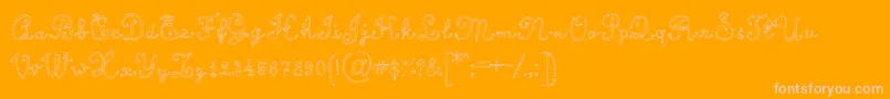 CalligraphyRope Font – Pink Fonts on Orange Background