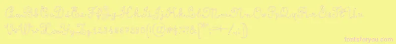 CalligraphyRope Font – Pink Fonts on Yellow Background