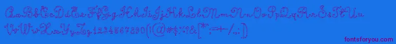 CalligraphyRope Font – Purple Fonts on Blue Background