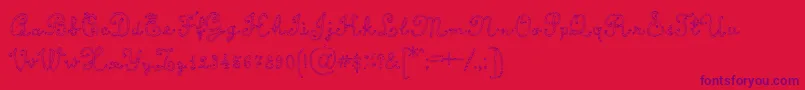 CalligraphyRope Font – Purple Fonts on Red Background