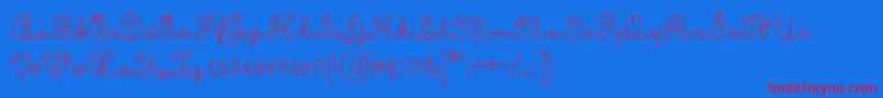 CalligraphyRope Font – Red Fonts on Blue Background