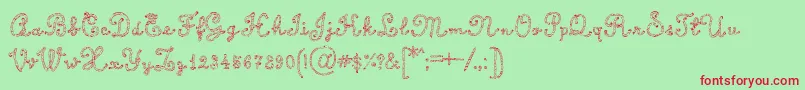 CalligraphyRope Font – Red Fonts on Green Background