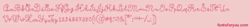 CalligraphyRope Font – Red Fonts on Pink Background