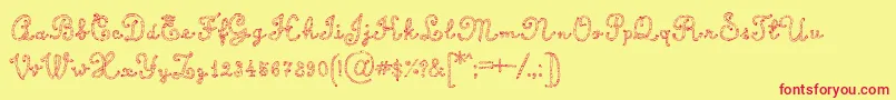 Police CalligraphyRope – polices rouges sur fond jaune