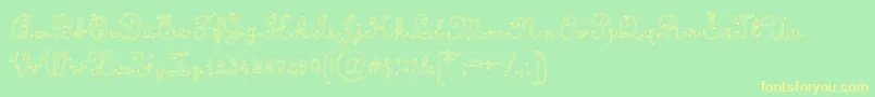 CalligraphyRope Font – Yellow Fonts on Green Background
