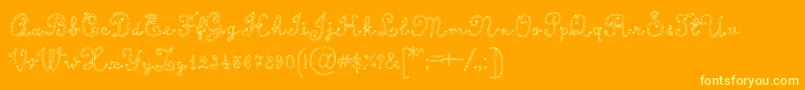 CalligraphyRope Font – Yellow Fonts on Orange Background