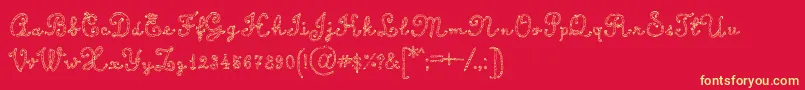 CalligraphyRope Font – Yellow Fonts on Red Background