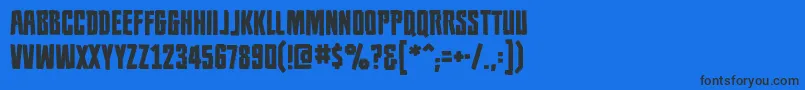 Populationzerobb Font – Black Fonts on Blue Background