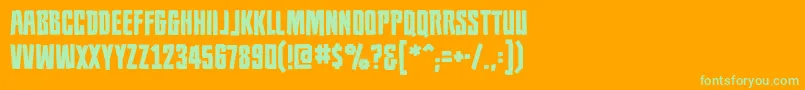 Populationzerobb Font – Green Fonts on Orange Background