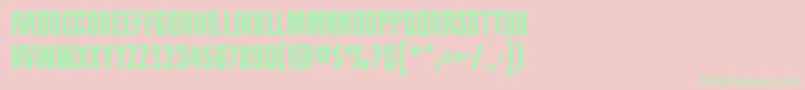 Populationzerobb Font – Green Fonts on Pink Background